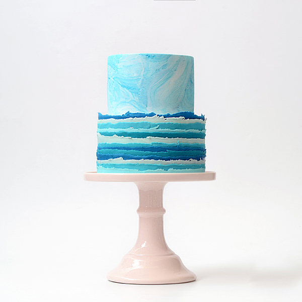 Морський торт з мармурової мастики