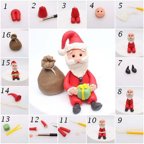 Покрокове виготовлення Санта Клауса з мастики